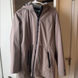 Free Country Men's Beige Hooded Raincoat